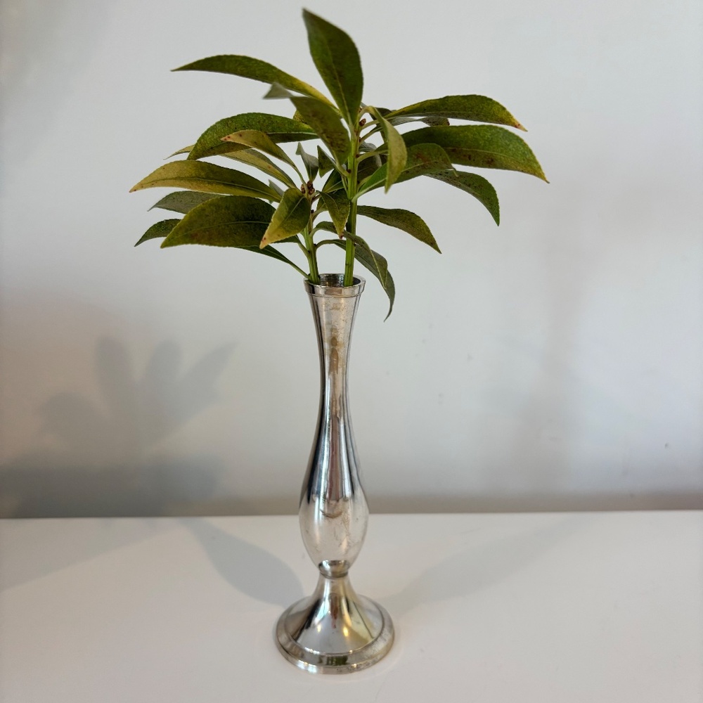 Silver plated Abbott Collection bud vase made in India 6” tall
